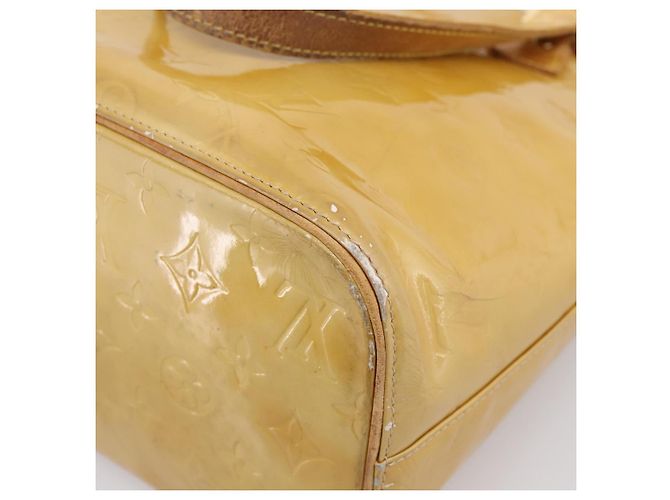 Borsa a mano LOUIS VUITTON Monogram Vernis Houston Beige M91004 LV Auth bs37348 - vista 19