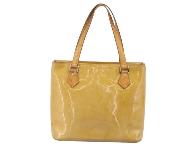 Borsa a mano LOUIS VUITTON Monogram Vernis Houston Beige M91004 LV Auth bs37348 - vista 2