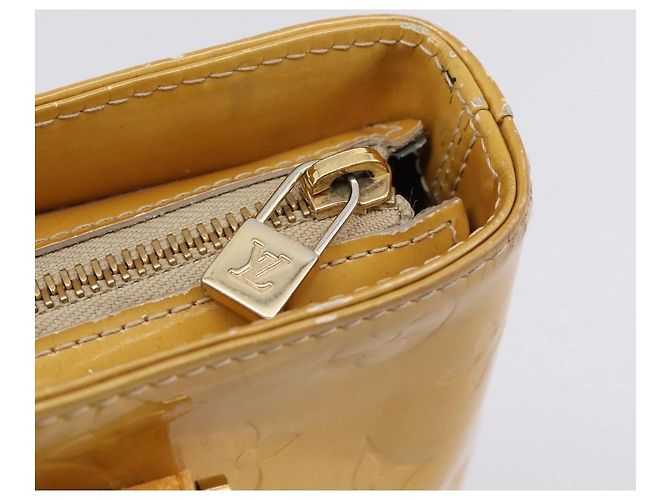 Borsa a mano LOUIS VUITTON Monogram Vernis Houston Beige M91004 LV Auth bs37348 - vista 21