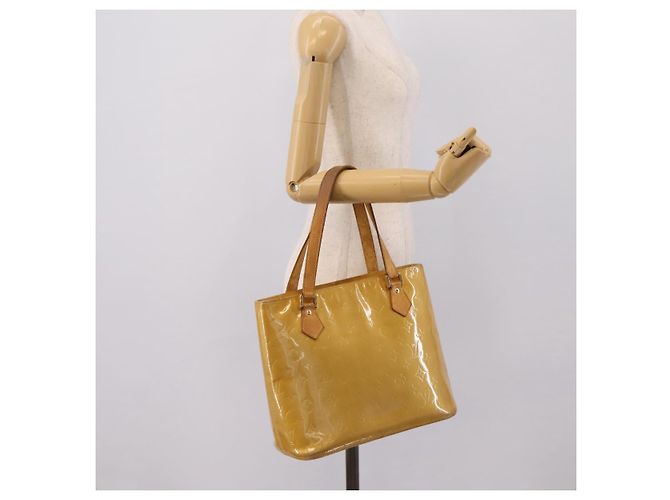Borsa a mano LOUIS VUITTON Monogram Vernis Houston Beige M91004 LV Auth bs37348 - vista 28