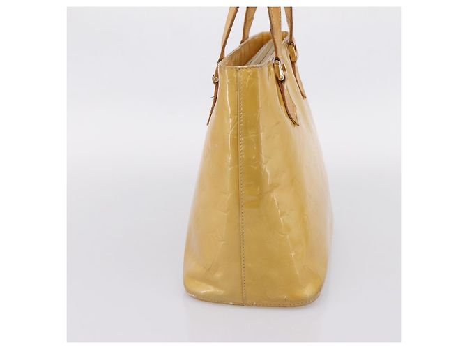 Borsa a mano LOUIS VUITTON Monogram Vernis Houston Beige M91004 LV Auth bs37348 - vista 3