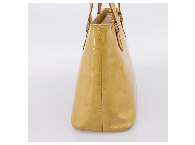 Borsa a mano LOUIS VUITTON Monogram Vernis Houston Beige M91004 LV Auth bs37348 - vista 4