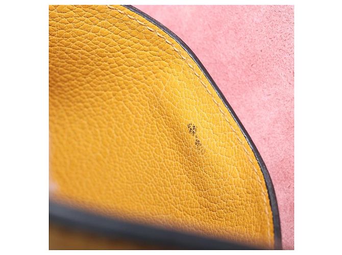 Borsa a mano Miu Miu in pelle 2way Giallo Tono Oro Auth bs37269A - vista 11
