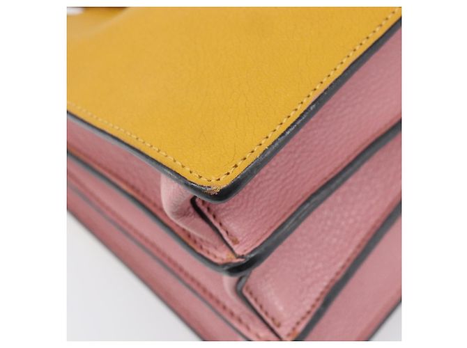 Borsa a mano Miu Miu in pelle 2way Giallo Tono Oro Auth bs37269A - vista 17