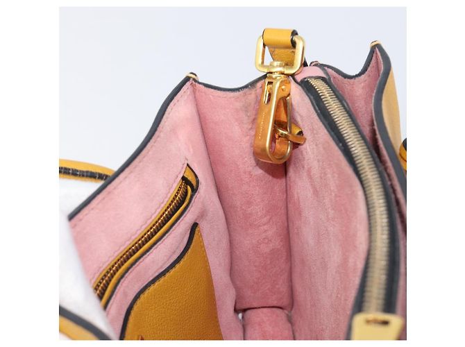 Borsa a mano Miu Miu in pelle 2way Giallo Tono Oro Auth bs37269A - vista 27