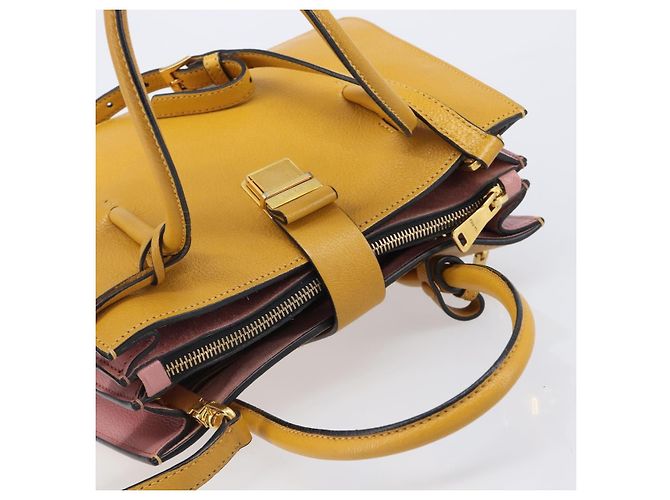 Borsa a mano Miu Miu in pelle 2way Giallo Tono Oro Auth bs37269A - vista 6