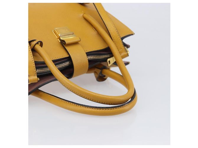 Borsa a mano Miu Miu in pelle 2way Giallo Tono Oro Auth bs37269A - vista 7