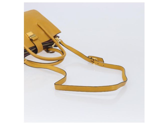 Borsa a mano Miu Miu in pelle 2way Giallo Tono Oro Auth bs37269A - vista 8