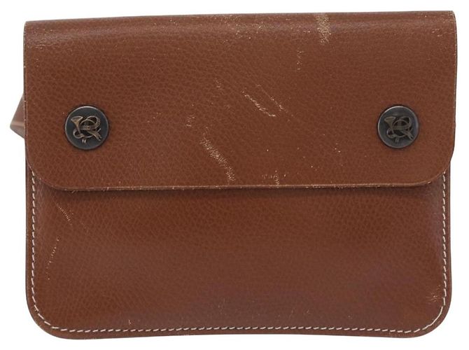 Hermès HERMES Pochette Green Leather Brown Auth ka6393 Braun - Ansicht 13