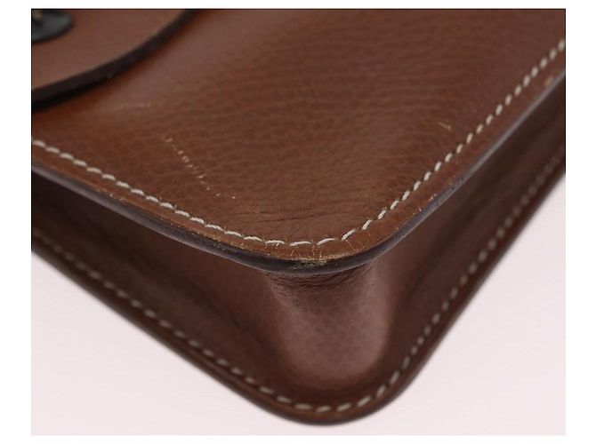 Hermès HERMES Pochette Green Leather Brown Auth ka6393 Braun - Ansicht 15