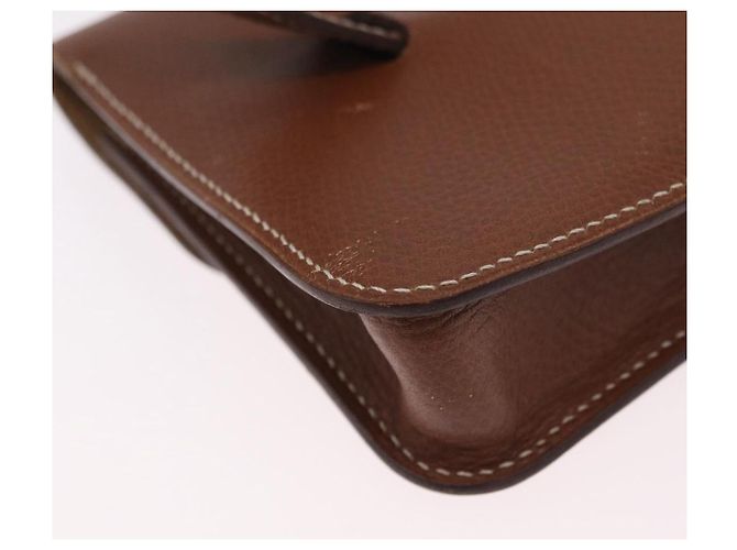 Hermès HERMES Pochette Green Leather Brown Auth ka6393 Braun - Ansicht 17