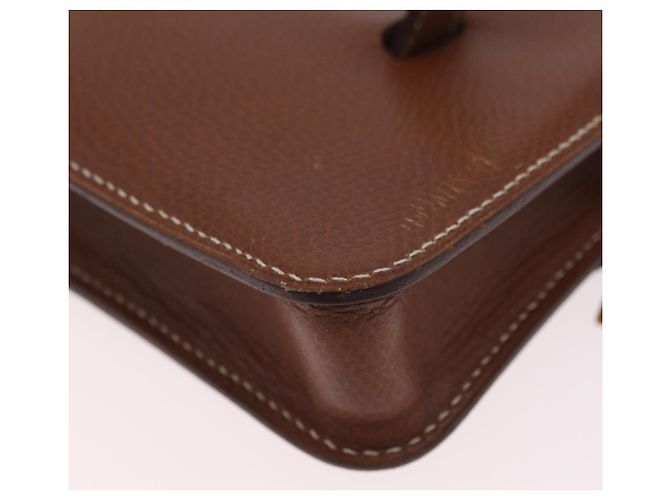 Hermès HERMES Pochette Green Leather Brown Auth ka6393 Braun - Ansicht 18