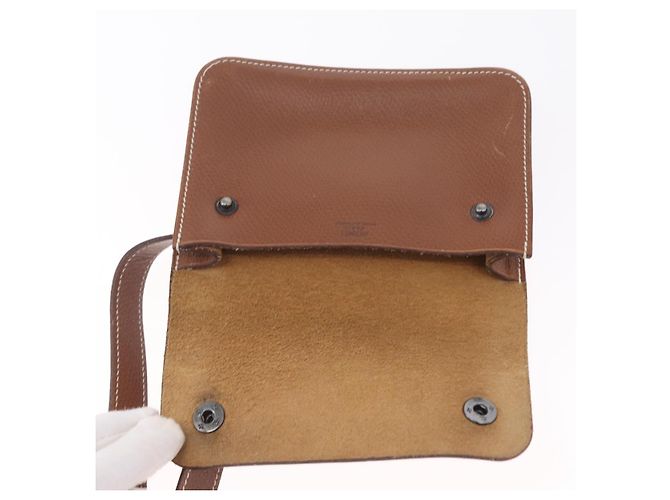 Hermès HERMES Pochette Green Leather Brown Auth ka6393 Braun - Ansicht 21