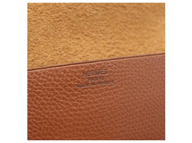 Hermès HERMES Pochette Green Leather Brown Auth ka6393 Braun - Ansicht 23