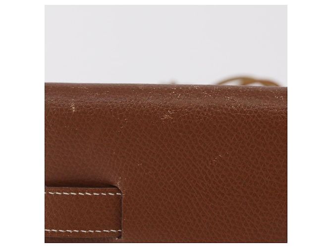 Hermès HERMES Pochette Green Leather Brown Auth ka6393 Braun - Ansicht 4