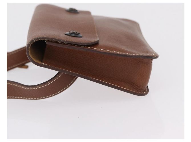 Hermès HERMES Pochette Green Leather Brown Auth ka6393 Braun - Ansicht 6