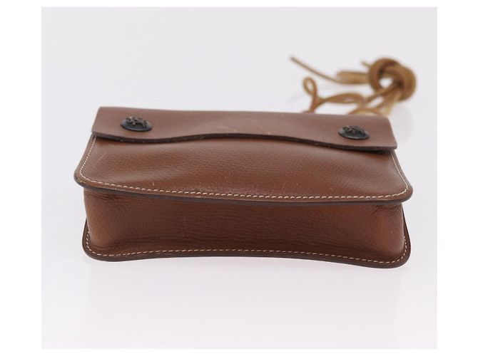 Hermès HERMES Pochette Green Leather Brown Auth ka6393 Braun - Ansicht 7