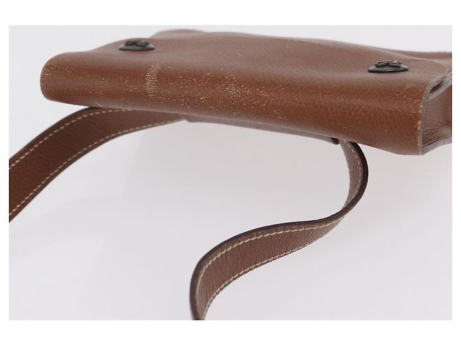 Hermès HERMES Pochette Green Leather Brown Auth ka6393 Braun - Ansicht 8