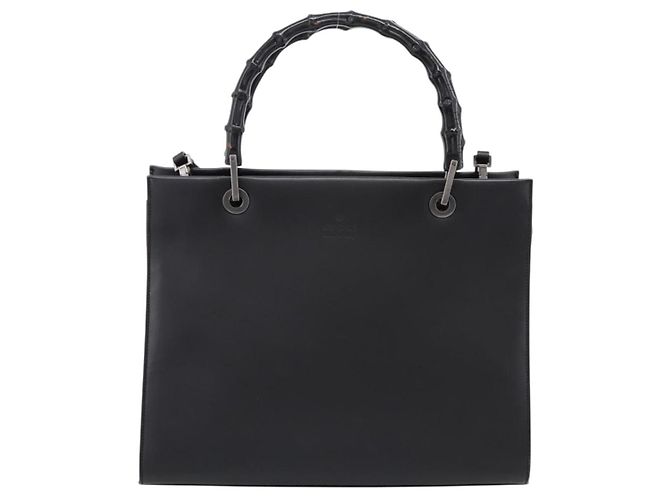 Borsa a mano GUCCI Bamboo in pelle 2way Nera Argento 002 1016 Auth BA16192 Nero - vista 13