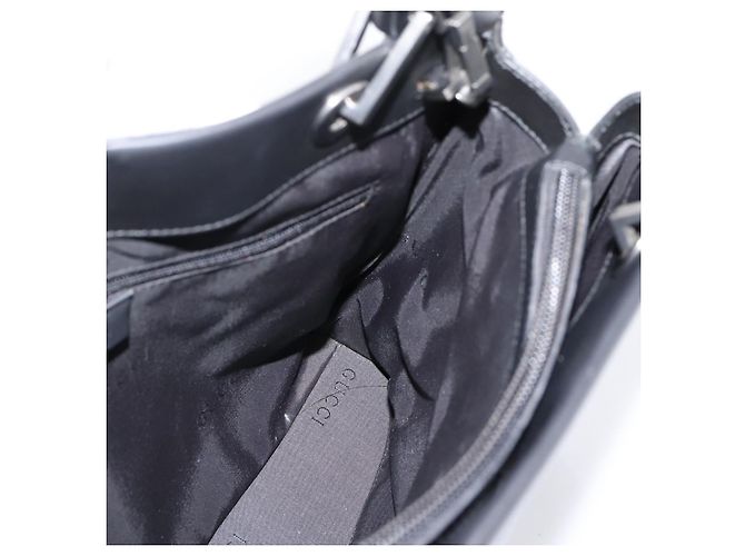 Borsa a mano GUCCI Bamboo in pelle 2way Nera Argento 002 1016 Auth BA16192 Nero - vista 20