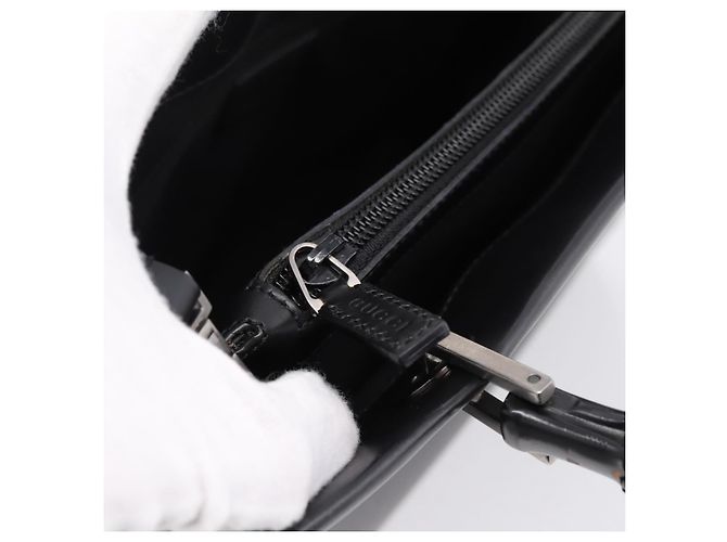 Borsa a mano GUCCI Bamboo in pelle 2way Nera Argento 002 1016 Auth BA16192 Nero - vista 24
