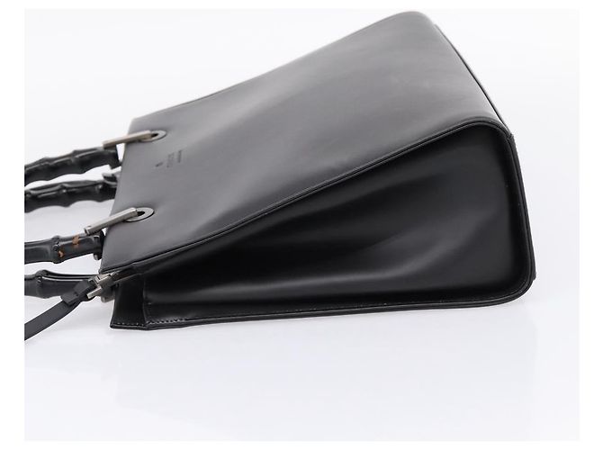 Borsa a mano GUCCI Bamboo in pelle 2way Nera Argento 002 1016 Auth BA16192 Nero - vista 3