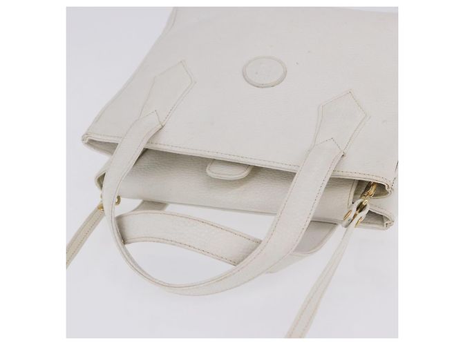 FENDI Handtasche aus Leder 2way White Gold Auth 200680 Weiß Golden - Ansicht 15
