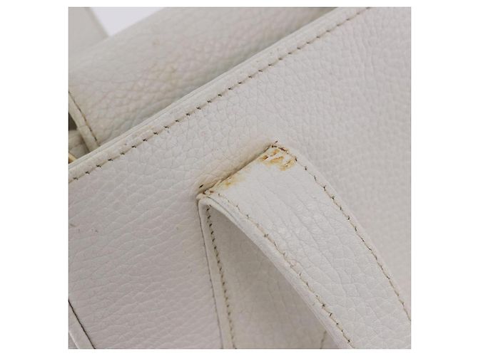 FENDI Handtasche aus Leder 2way White Gold Auth 200680 Weiß Golden - Ansicht 18
