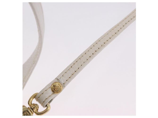 FENDI Handtasche aus Leder 2way White Gold Auth 200680 Weiß Golden - Ansicht 23
