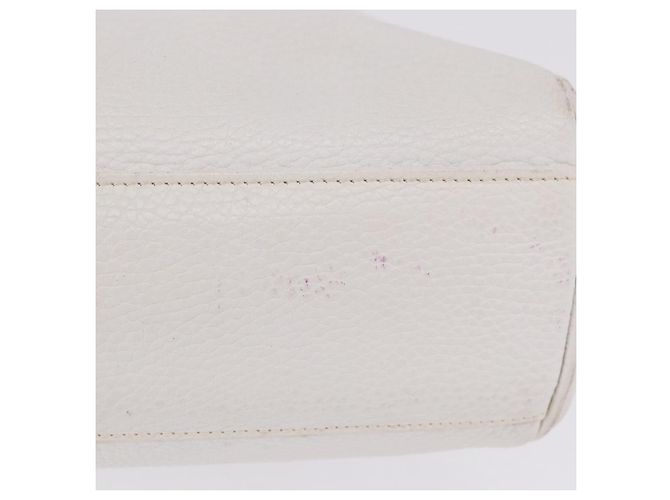 FENDI Handtasche aus Leder 2way White Gold Auth 200680 Weiß Golden - Ansicht 25
