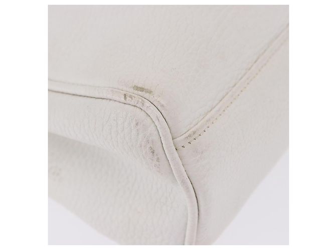 FENDI Handtasche aus Leder 2way White Gold Auth 200680 Weiß Golden - Ansicht 26