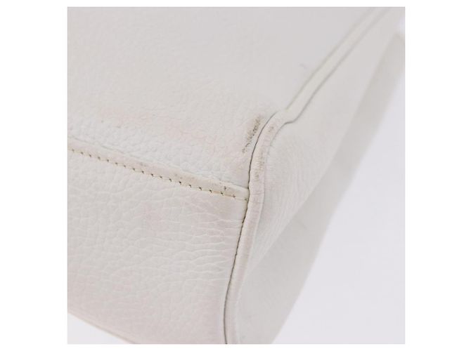 FENDI Handtasche aus Leder 2way White Gold Auth 200680 Weiß Golden - Ansicht 29