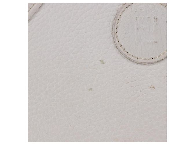FENDI Handtasche aus Leder 2way White Gold Auth 200680 Weiß Golden - Ansicht 3