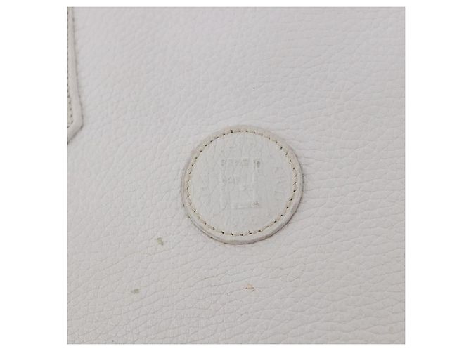 FENDI Handtasche aus Leder 2way White Gold Auth 200680 Weiß Golden - Ansicht 30