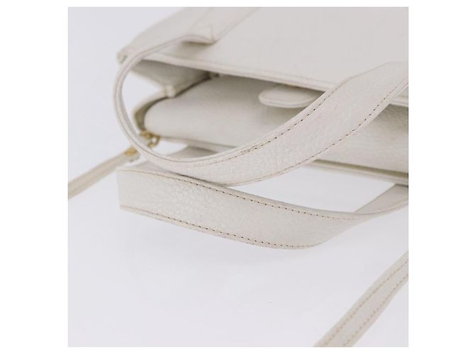 FENDI Handtasche aus Leder 2way White Gold Auth 200680 Weiß Golden - Ansicht 9