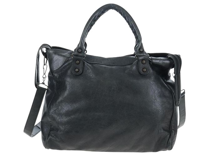 Borsa BALENCIAGA Classic Vero in pelle 2way Nera 235216 Auth BA15797V Nero - vista 2