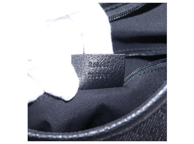 Borsa a mano GUCCI GG Canvas Outlet Nero Argento 268637 Auth ar14296V - vista 11
