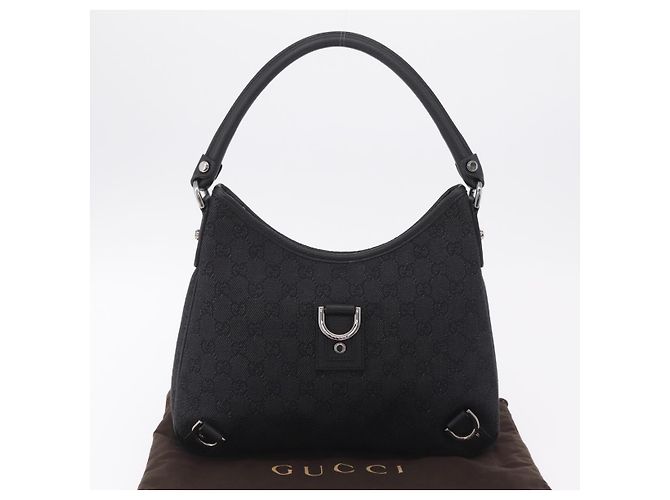 Borsa a mano GUCCI GG Canvas Outlet Nero Argento 268637 Auth ar14296V - vista 12