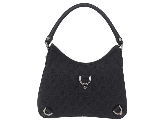 Borsa a mano GUCCI GG Canvas Outlet Nero Argento 268637 Auth ar14296V - vista 13