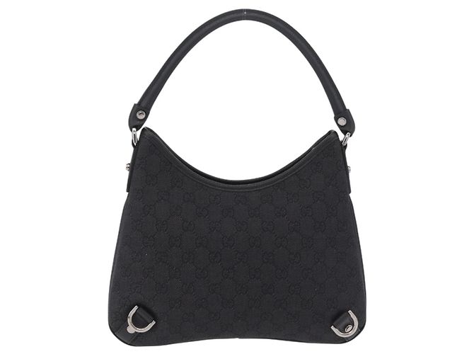 Borsa a mano GUCCI GG Canvas Outlet Nero Argento 268637 Auth ar14296V - vista 2