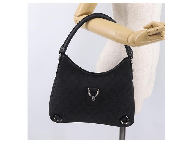 Borsa a mano GUCCI GG Canvas Outlet Nero Argento 268637 Auth ar14296V - vista 25