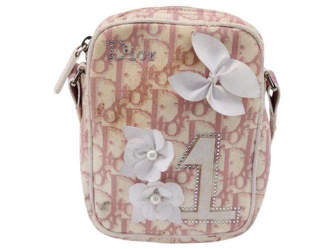 Bolsa de Ombro Christian Dior Trotter PVC Rosa Prata Auth mr2945 - vista 13