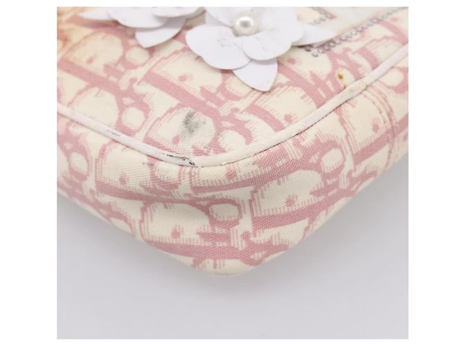 Bolsa de Ombro Christian Dior Trotter PVC Rosa Prata Auth mr2945 - vista 16