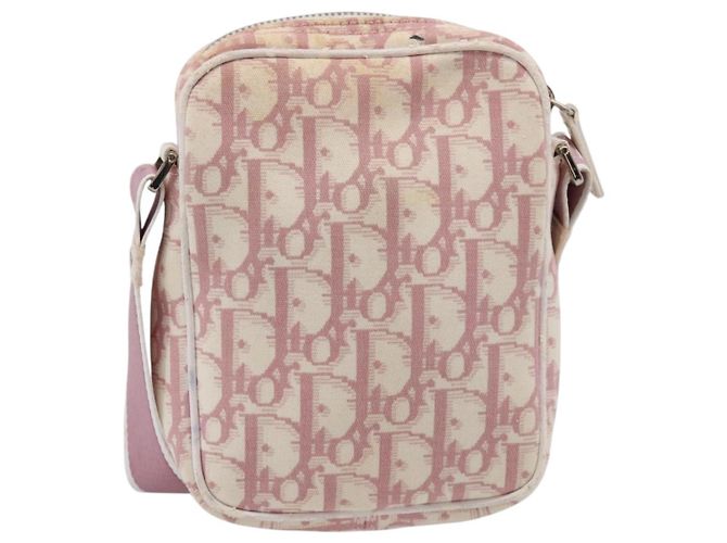 Bolsa de Ombro Christian Dior Trotter PVC Rosa Prata Auth mr2945 - vista 2