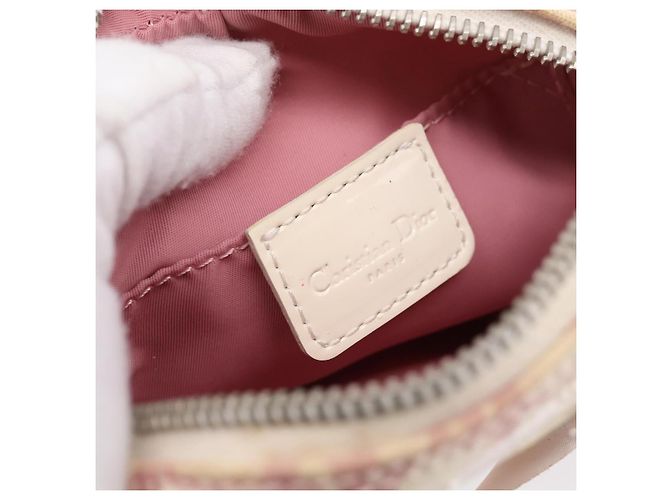 Bolsa de Ombro Christian Dior Trotter PVC Rosa Prata Auth mr2945 - vista 20