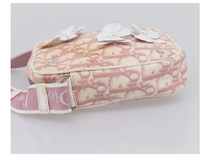 Bolsa de Ombro Christian Dior Trotter PVC Rosa Prata Auth mr2945 - vista 3