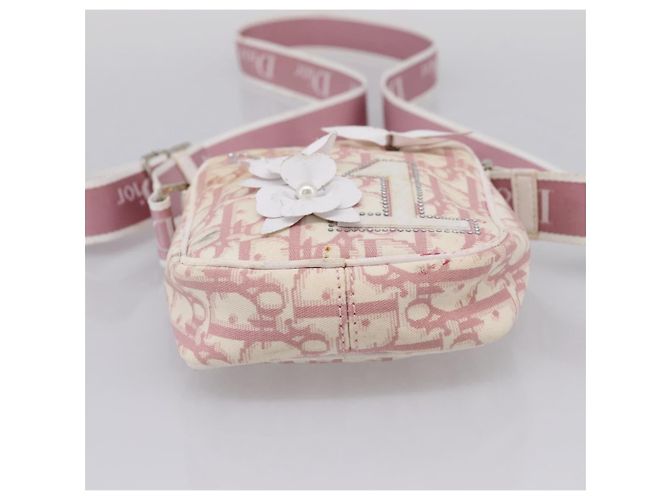 Bolsa de Ombro Christian Dior Trotter PVC Rosa Prata Auth mr2945 - vista 5
