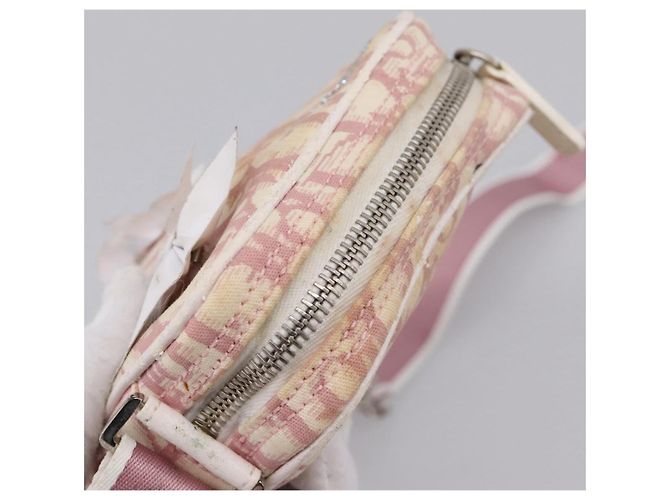 Bolsa de Ombro Christian Dior Trotter PVC Rosa Prata Auth mr2945 - vista 6