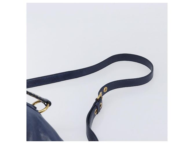 Borsa a mano Miu Miu Vitellolux 2way Navy Gold Auth 206095M D'oro Blu navy - vista 15