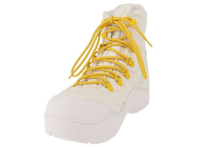 BOTTEGA VENETA Paddle Bomber Boule Shoes Nylon 36 Ivory Auth 203702M Cream - view 2